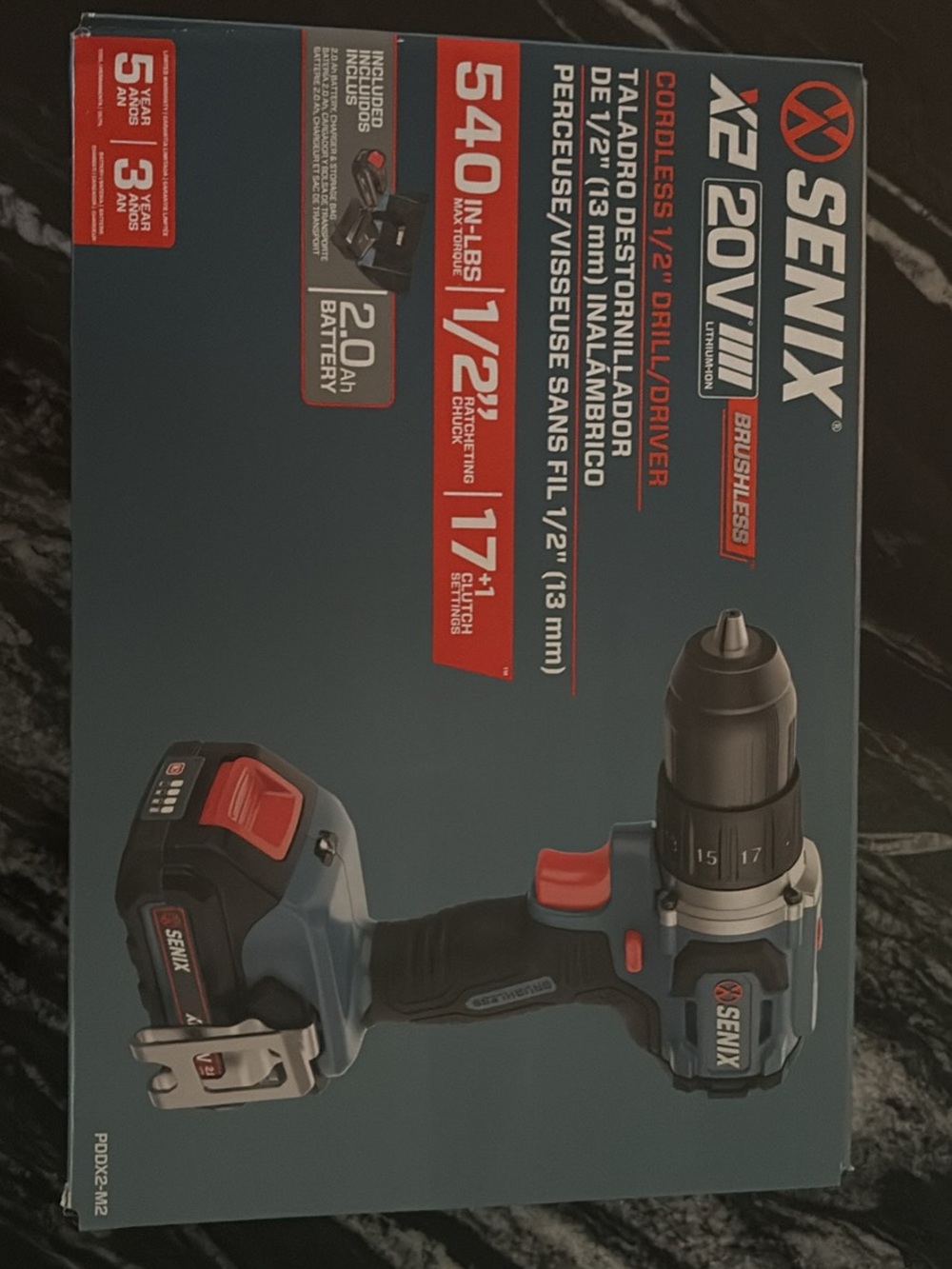 SENIX 20V Cordless 1/2" Drill/Driver - Blue and Red